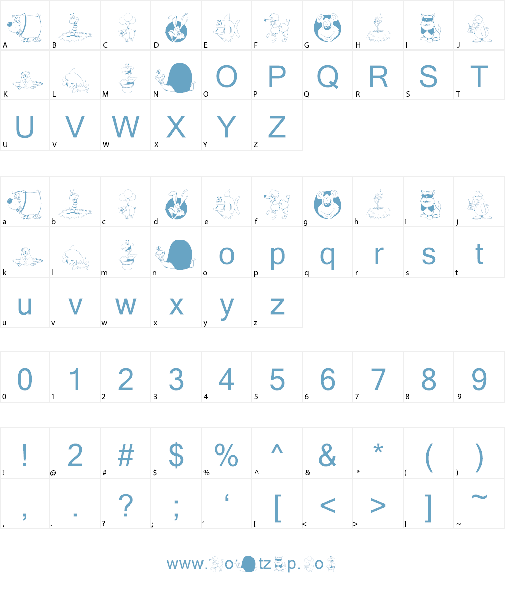 KR All Smiles Font Character